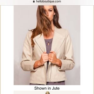 Stella Carakasi So Right leather jacket in Jute